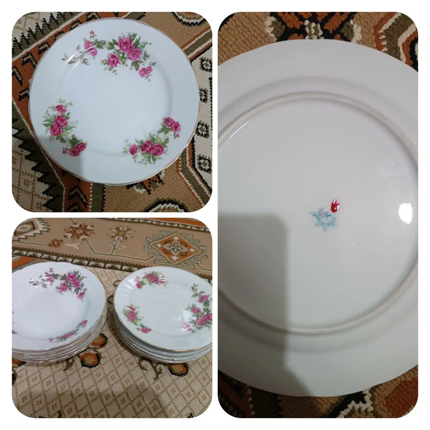 سرویس چینی گل قرمز|ظروف سرو و پذیرایی|کاشان, گارزگاه|دیوار