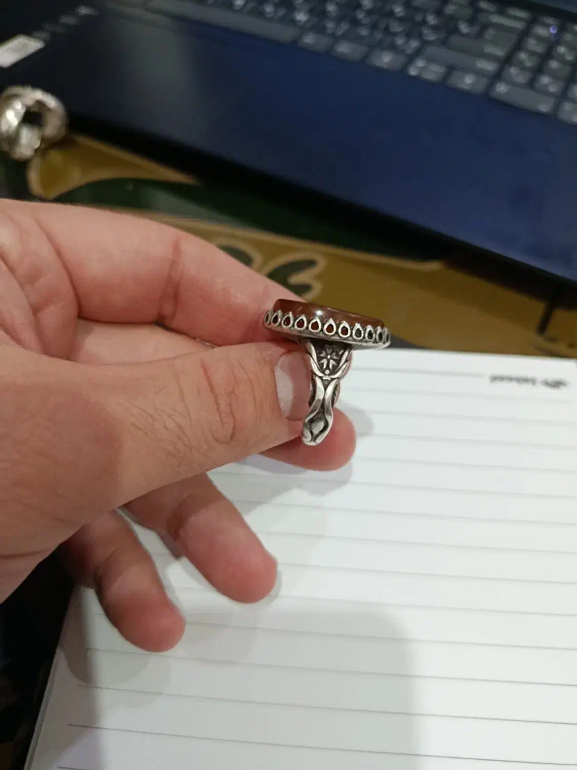 انگشتر عقیق یمنی زرد|جواهرات|آذرشهر, |دیوار