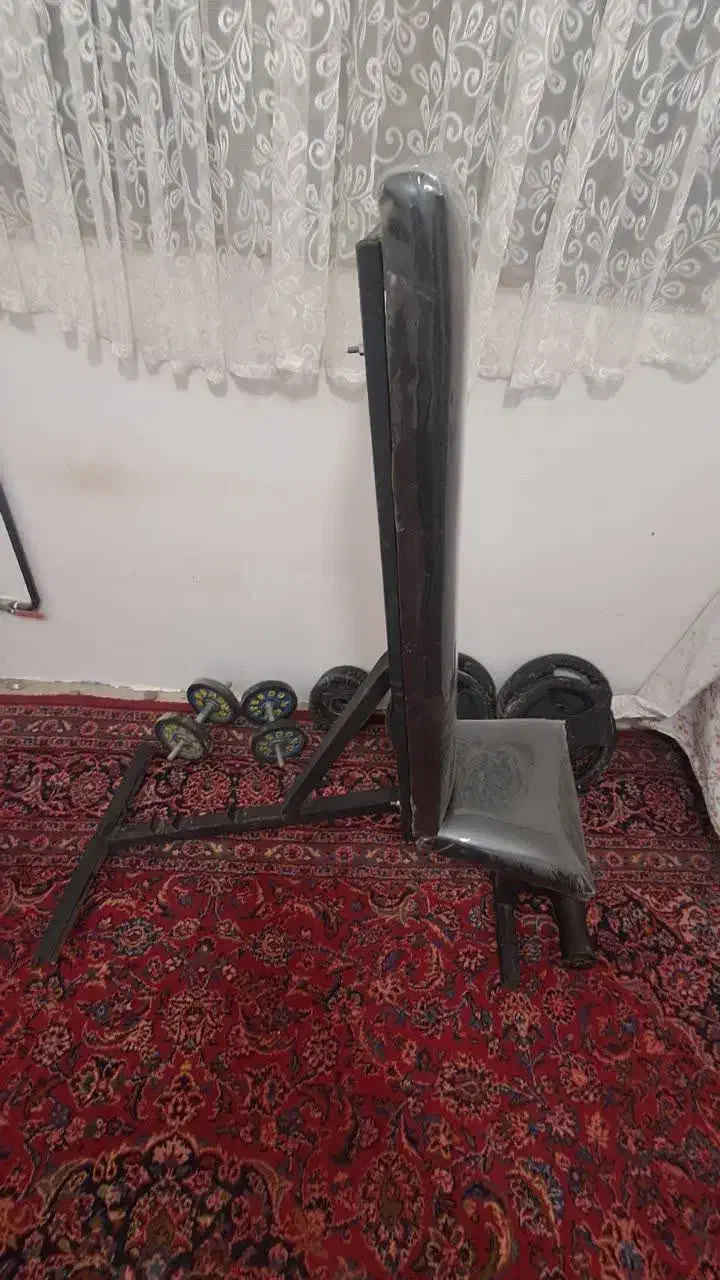 لوازم بدنسازی هالتر دنبل وزنه صندلی|تجهیزات ورزشی|گلمکان, |دیوار