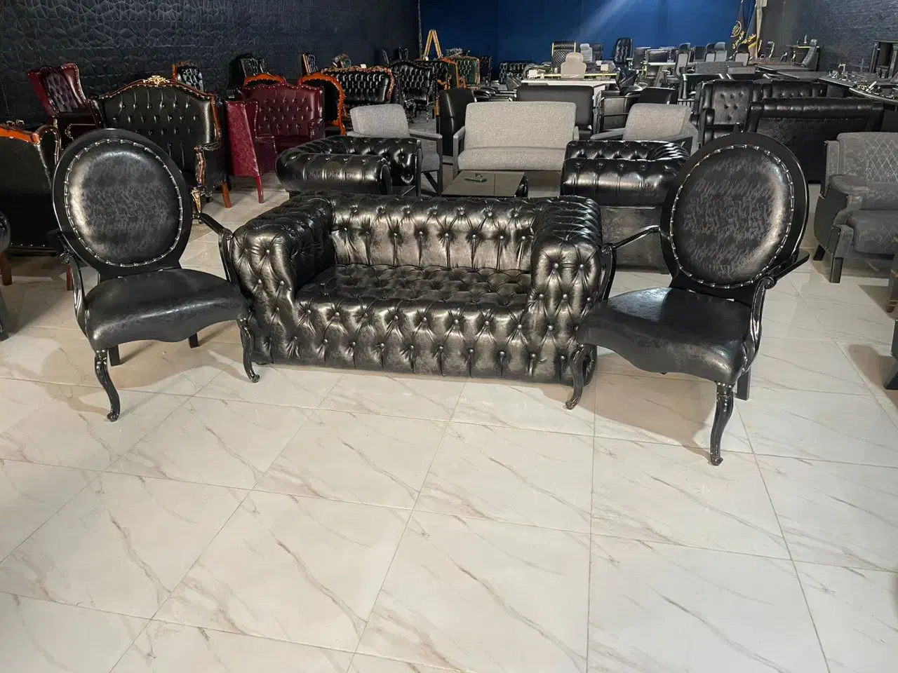 مبلمان اداری گلبان طوسی مشکی میز 110|دفتر کار|رشت, بلوار گیلان|دیوار