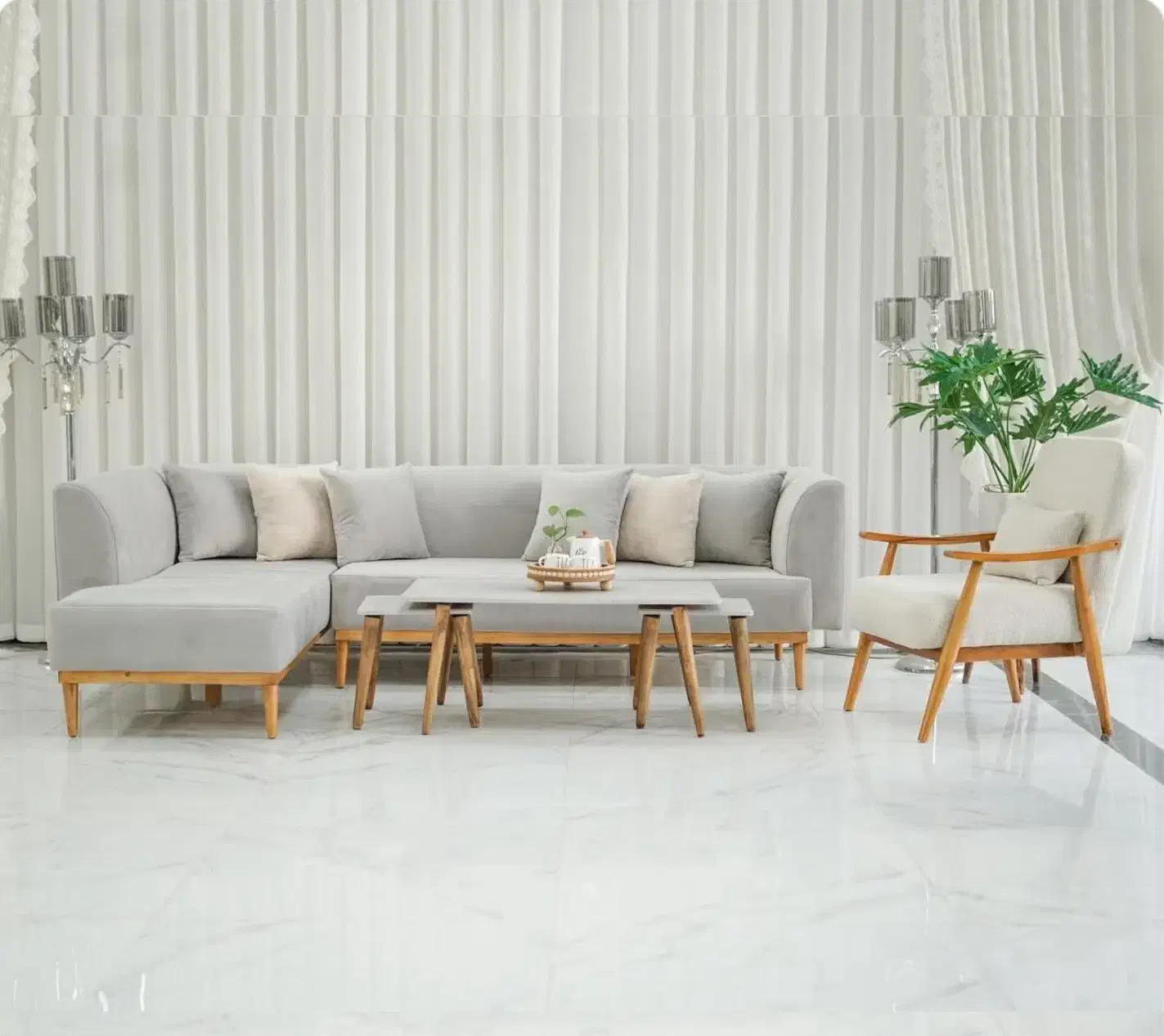 مبل چپگرد و راستگرد راحتی ۶ نفره|مبلمان خانگی و میز عسلی|کرج, محمد آباد|دیوار