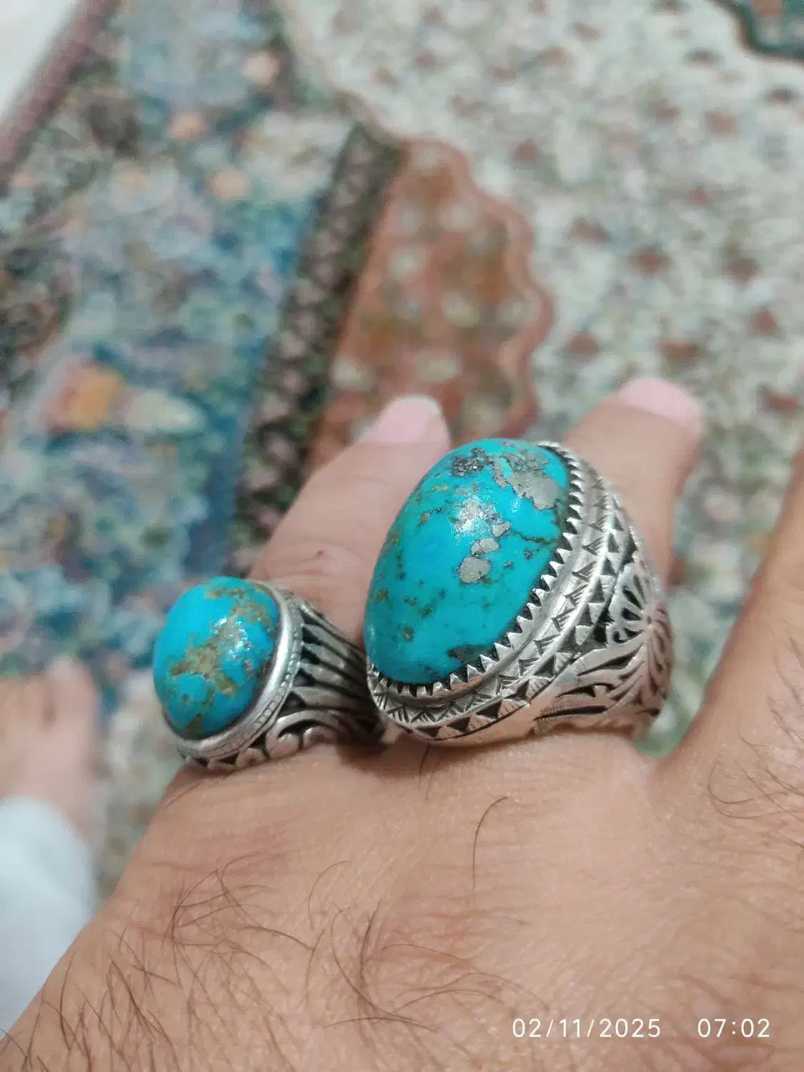 انگشتر نقره فیروزه .اوپال.فیلی|جواهرات|اردبیل, |دیوار