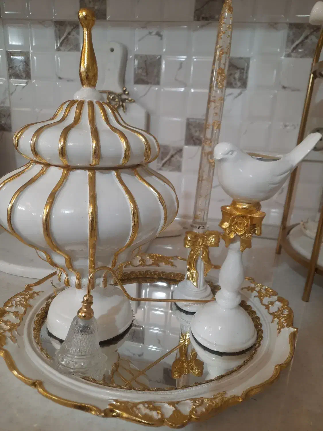 دکوری سفیدطلایی|صنایع دستی و سایر لوازم تزئینی|تربت جام, ترکمن ها|دیوار