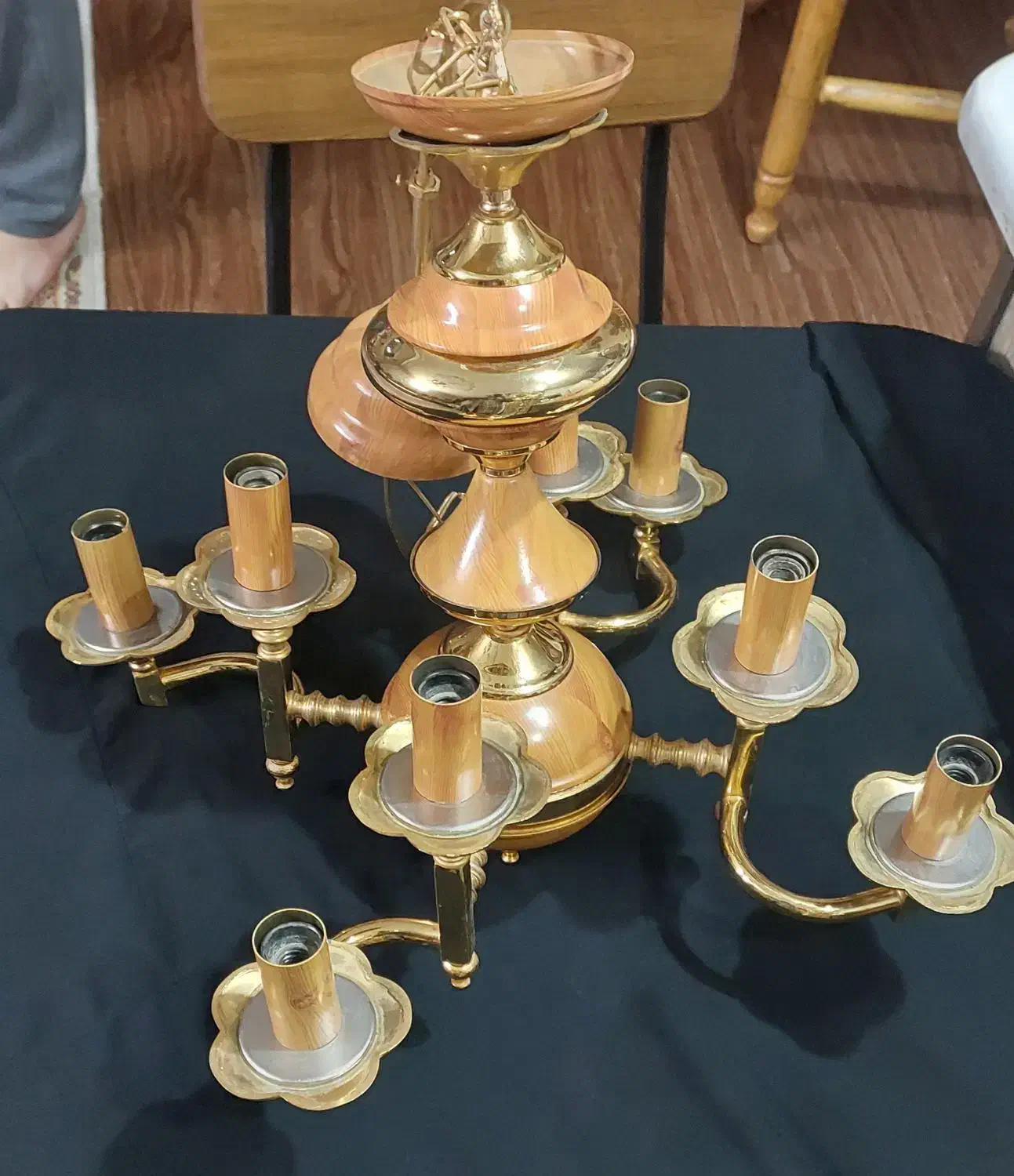 لوستر آبکاری طلا|لوستر و چراغ آویز|اصفهان, مولوی|دیوار