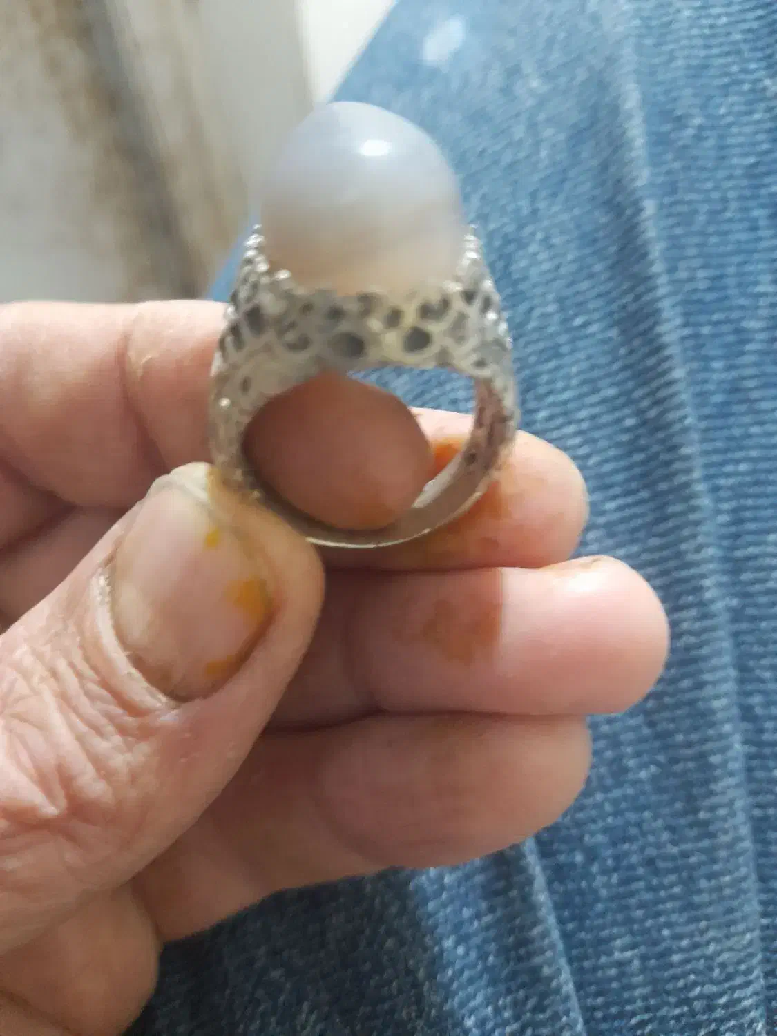 انگشتر نقره عقیق کبود|کلکسیون اشیاء عتیقه|کرمانشاه, |دیوار