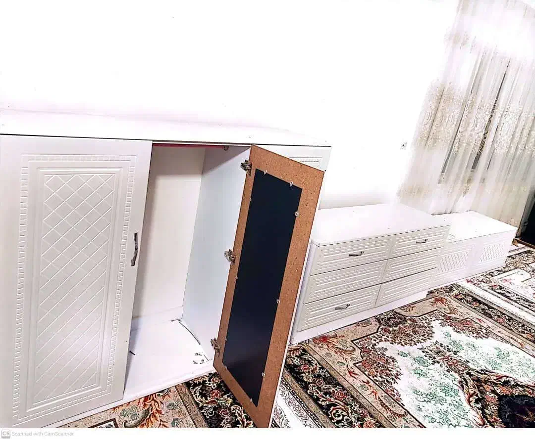 تخت ماشینی کمدسه تیکه در حد نو نو|تخت و سرویس خواب|کرج, شهرک نهال و بذر|دیوار