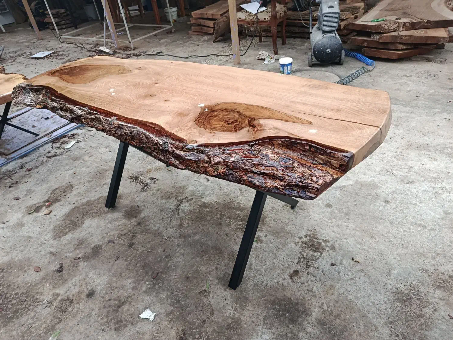 میز غذاخوری مدرن چوب و فلز 6 نفره|میز و صندلی غذاخوری|رشت, گلسار|دیوار