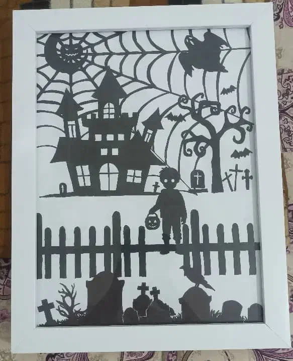 تابلو نقاشی هالووین، نقاشی خط|تابلو، نقاشی، عکس|شیراز, کوشک میدان|دیوار