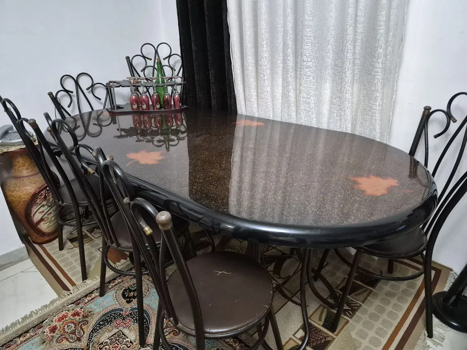 میز غذا خوری ۸نفره فلز چوب|میز و صندلی غذاخوری|رباط‌کریم, رباط‌کریم|دیوار