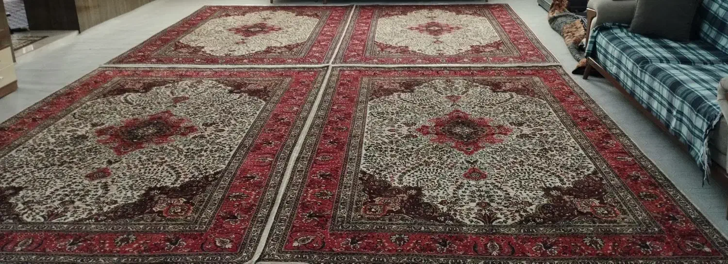 فرش دستباف،کرمان قلم زمینه کرم|فرش|خوی, |دیوار