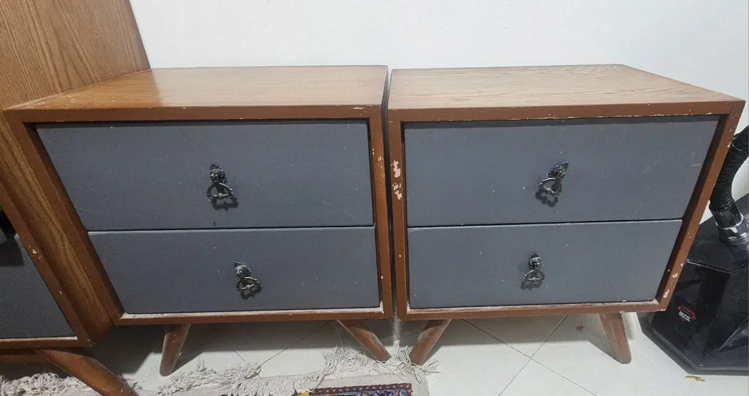 تخت دو نفره با تشک و دو پاتختی|تخت و سرویس خواب|بیرجند, |دیوار