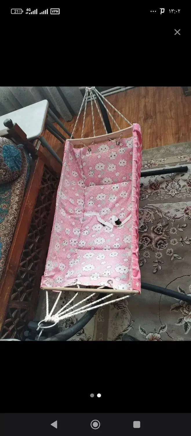 تخت خواب  کودک  همراه گهواره|تخت و صندلی بچه|چهارباغ, |دیوار