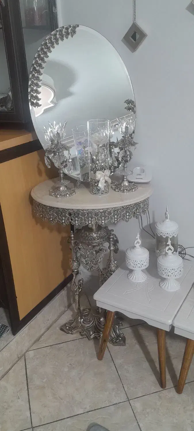 اینه و شمدان نقره ای سالم|آینه|تهران, وصفنارد|دیوار