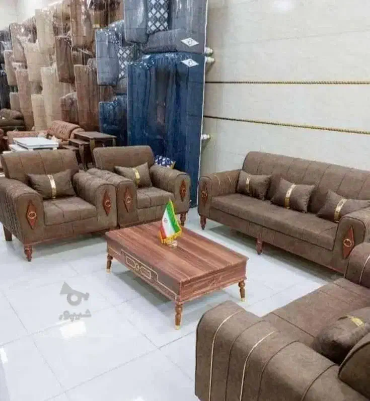 مبل. زر آبی کد 565|مبلمان خانگی و میز عسلی|پرند, فاز ۱|دیوار