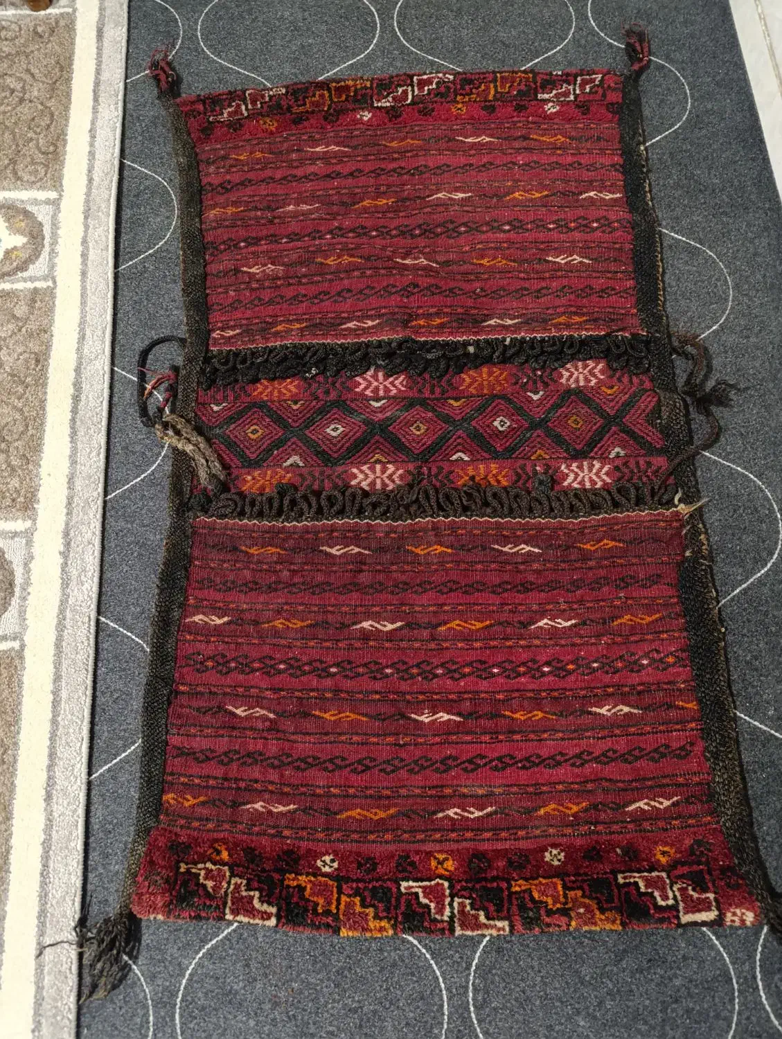 خورجین دست بافت قدیمی|گلیم، جاجیم، گبه|مشهد, رده|دیوار