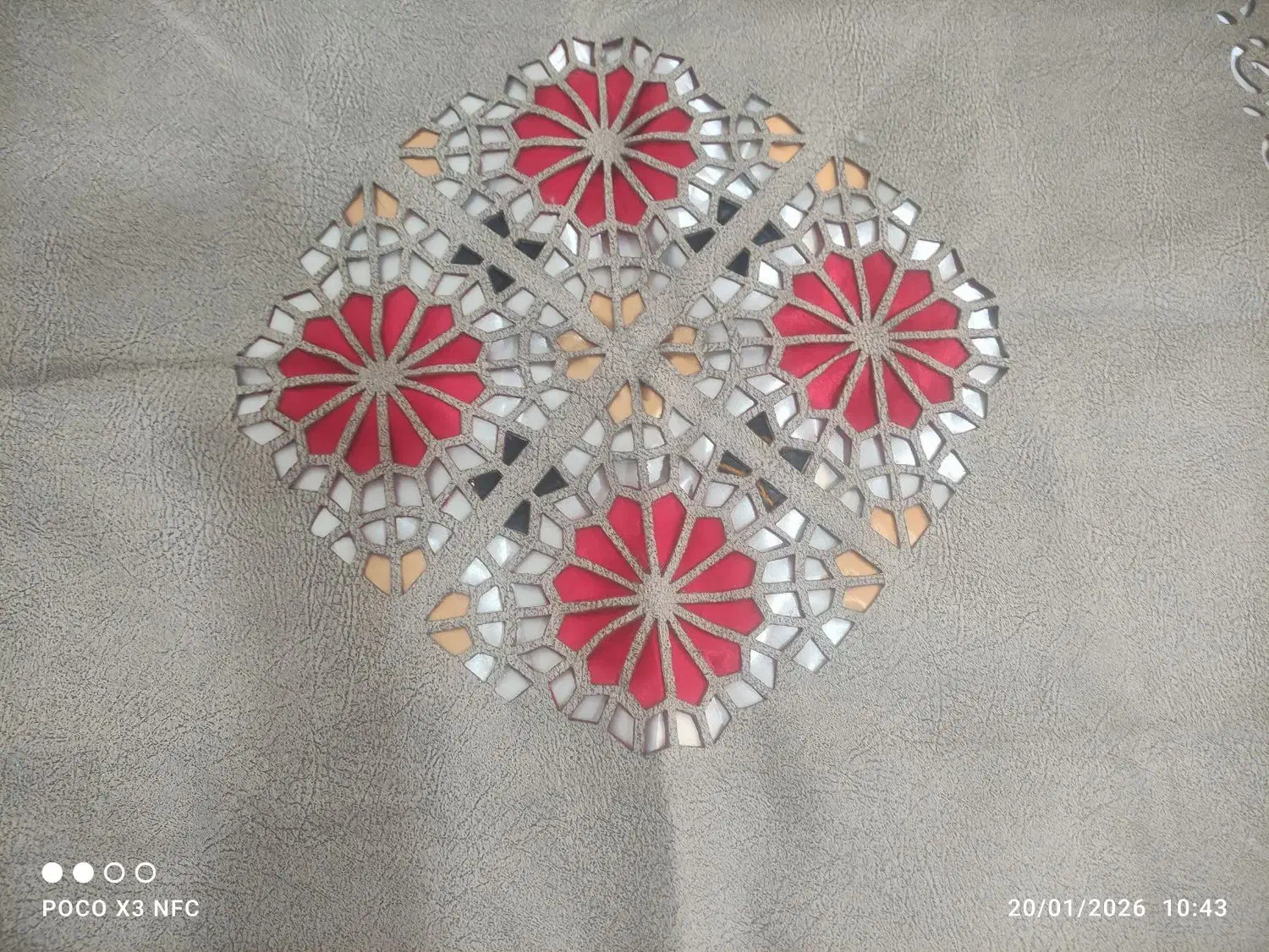 رومیزی 90*90هویه کاری شده|پرده، رانر، رومیزی|بیرجند, |دیوار