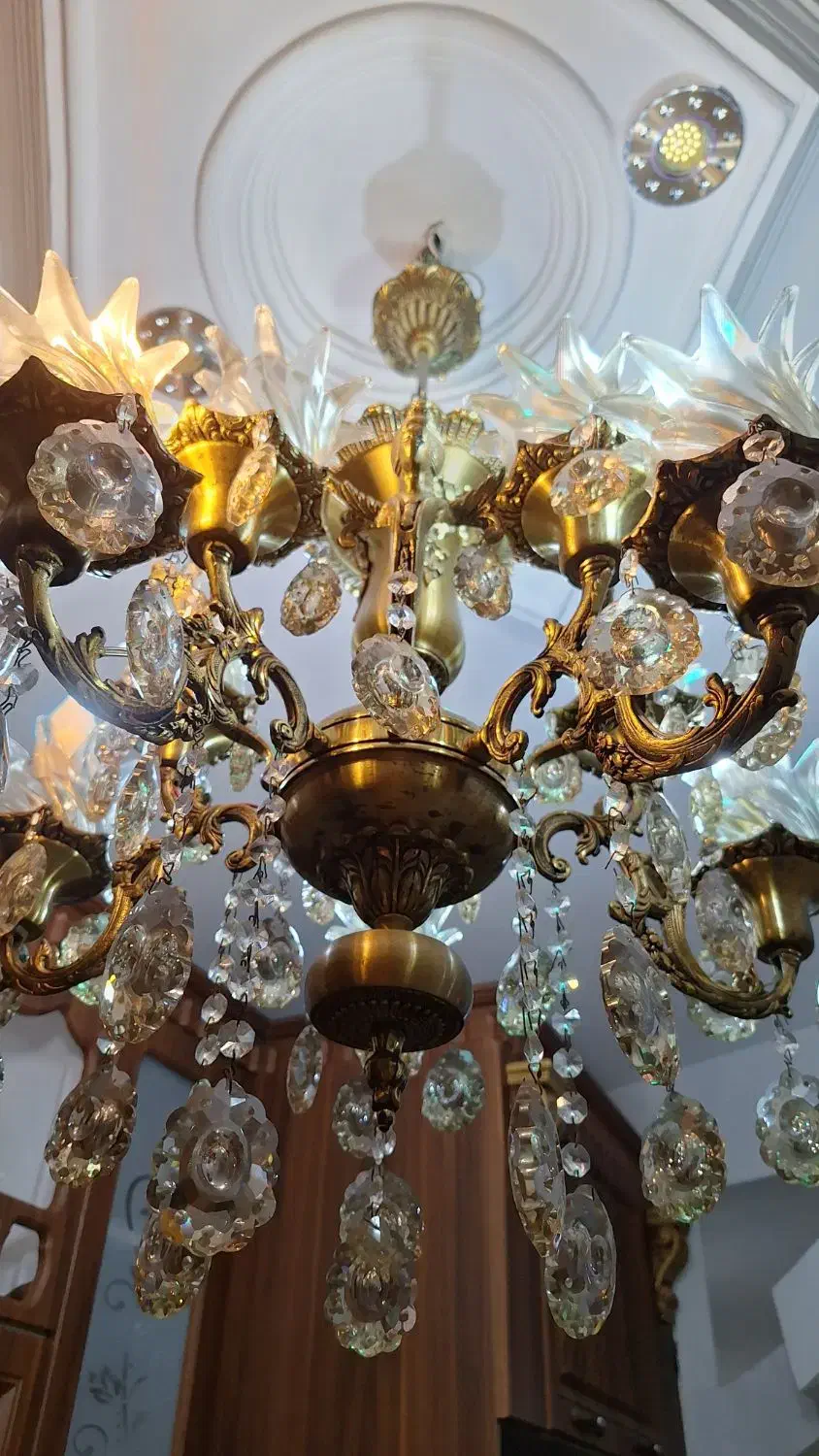 لوستر برنجی|لوستر و چراغ آویز|اراک, |دیوار