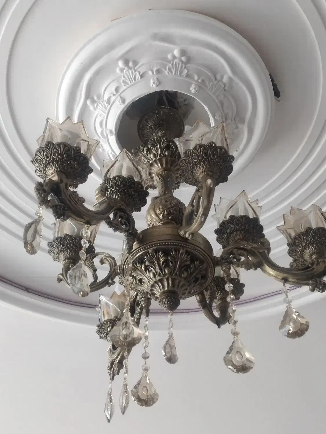 لوستر آنتیک۹شعله|لوستر و چراغ آویز|زرند, |دیوار