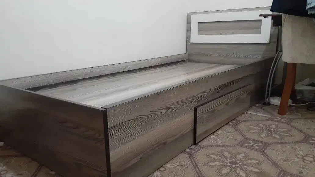 تخت تک نفره ام دی اف|تخت و سرویس خواب|رشت, رودباری|دیوار