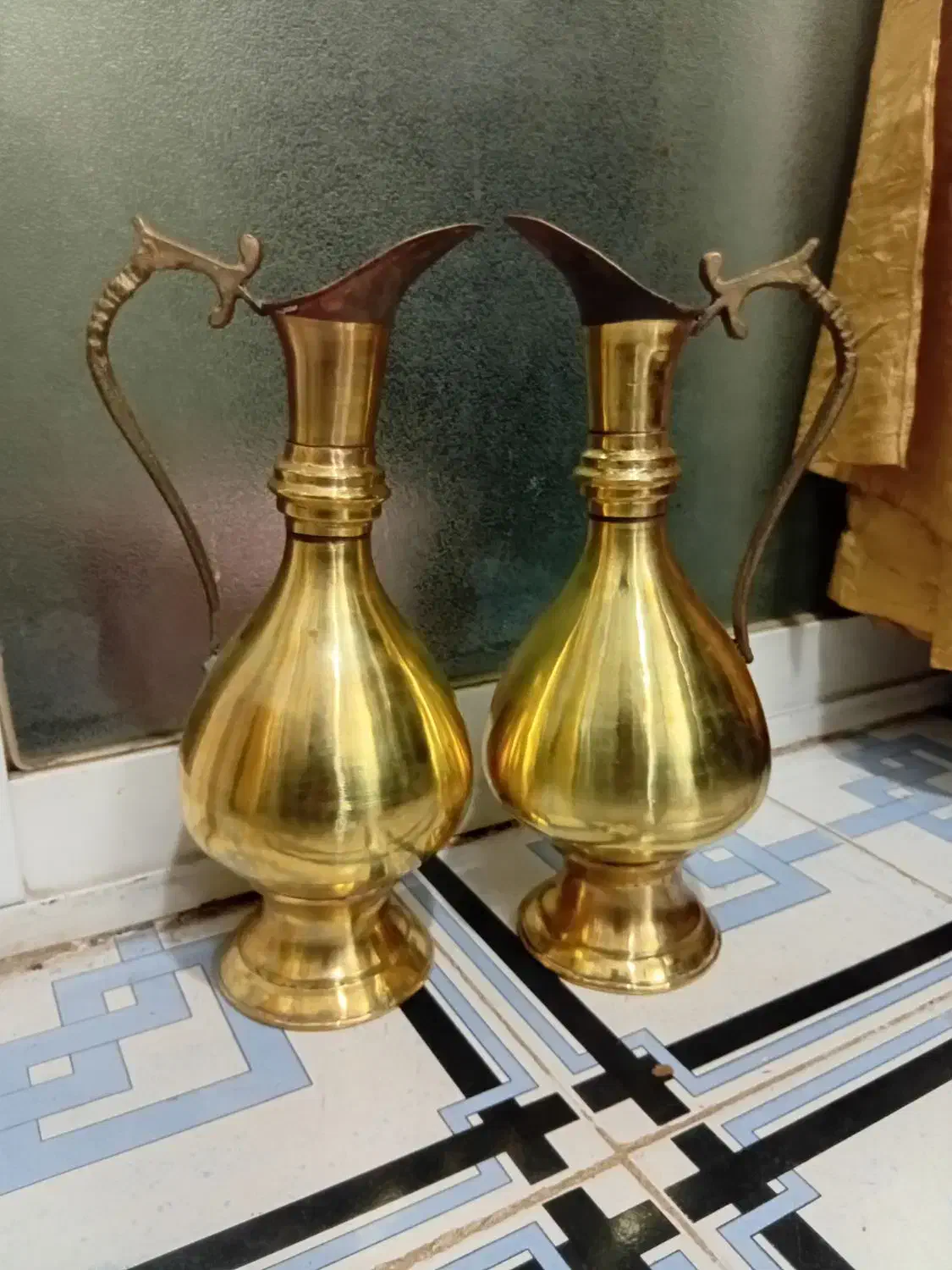 حراج ۲ عدد پارچ لب اردکی برنجی بزرگ قدیمی عتیقه|حراج|اصفهان, شیخ اشراق|دیوار