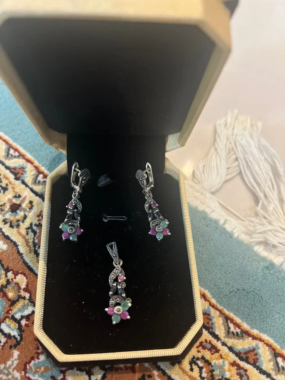 نیم ست نقره سیاه قلم|جواهرات|مشهد, الهیه|دیوار