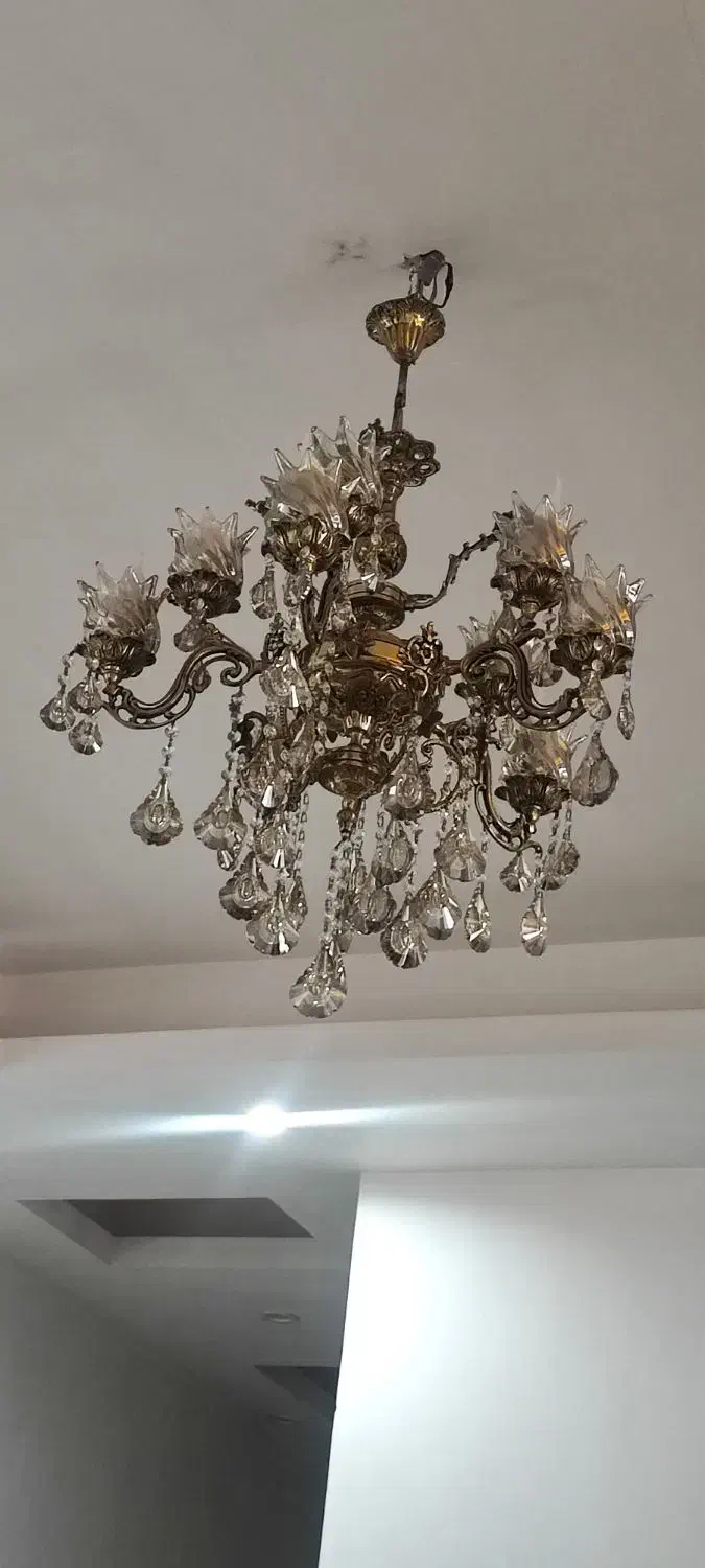 لوستر برنج ۱۰ شاخه|لوستر و چراغ آویز|اسلامشهر, مطهری|دیوار