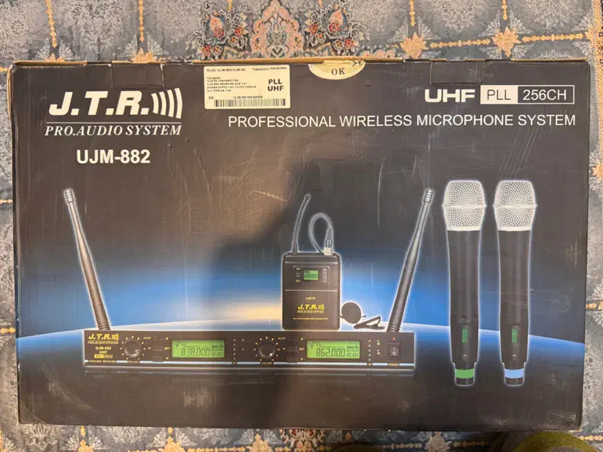 میکروفن بیسیم JTR اصل ۲ کانال - هدمیک و یقه ای UHF|سیستم صوتی خانگی|تهران, شهرک آزادی|دیوار