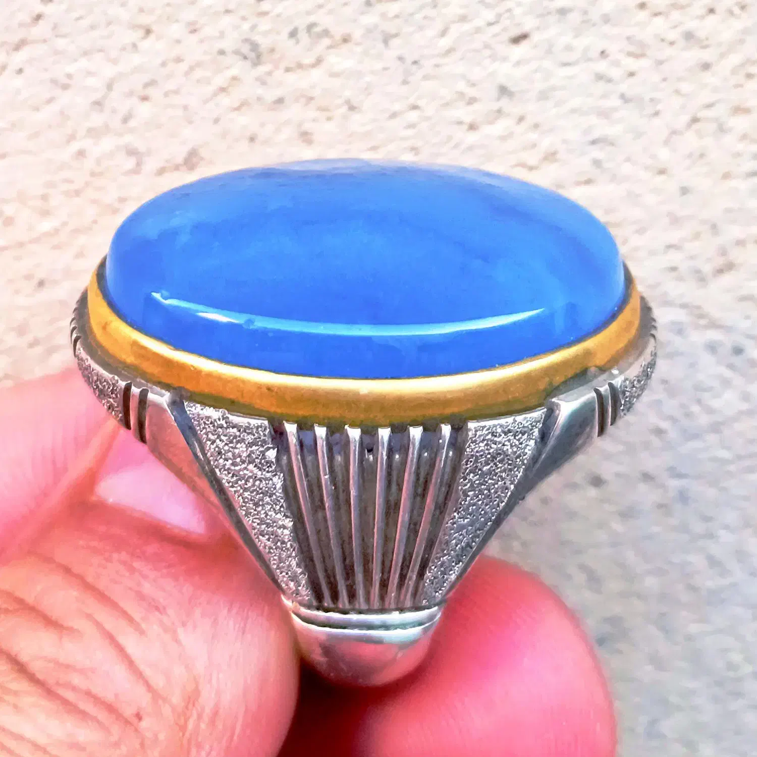 عقیق های سوسنی و کبود نخبه یمنی دستساز|جواهرات|اصفهان, پوریای ولی|دیوار