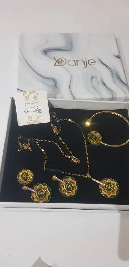 ست کامل دانژه طرح OM با ورق طلای 24 عیار|بدلیجات|اردبیل, |دیوار