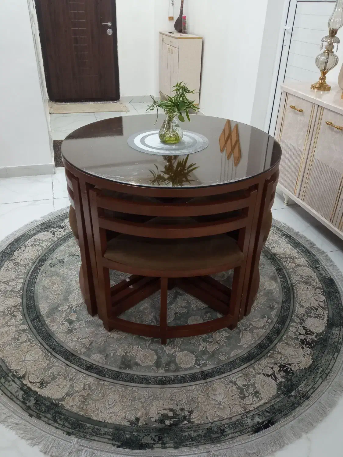 میز نهارخوری گرد|میز و صندلی غذاخوری|ایلام, |دیوار