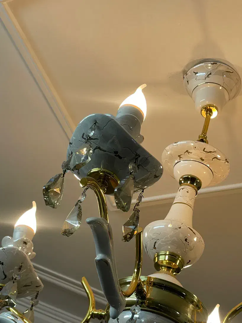 لوستر سرامیکی برنز ترکیبی کاملا نو بدون هیچ ایرادی|لوستر و چراغ آویز|اسلام‌شهر, زرافشان|دیوار