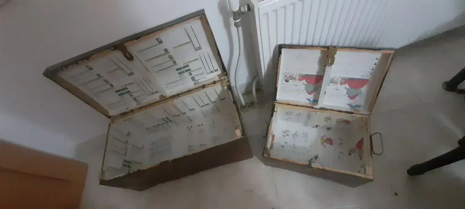 دوعدد صندوق طرح قدیمی بزرگ و کوچک|صنایع دستی و سایر لوازم تزئینی|لاهیجان, مهرگان|دیوار