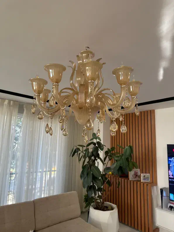 دوعدد لوستر نو ۱۰ شاخه|لوستر و چراغ آویز|ساری, |دیوار