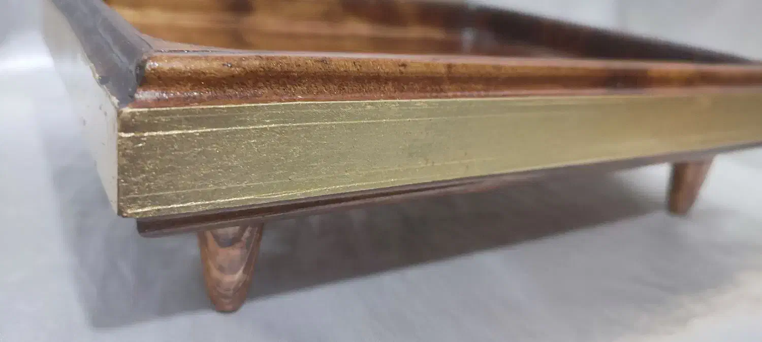 سینی چای و سینی پذیرایی چوبی طلا کاری شده|ظروف سرو و پذیرایی|قم, بیست متری ولیعصر|دیوار