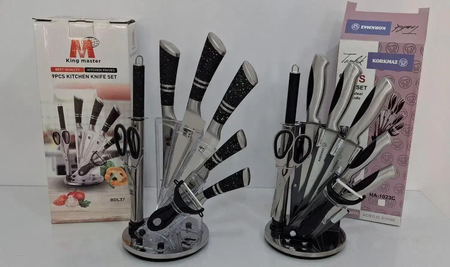 سرویس چاقو تمام استیل و رنگ بندی کارد و ساطور|ظروف پخت‌وپز|مشهد, گلشور|دیوار