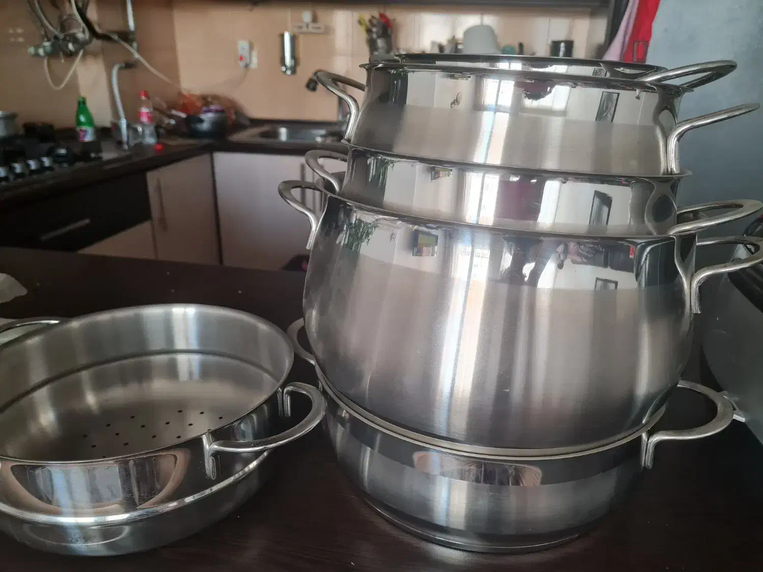 سرویس قابلمه استیل ۱۰ پارچه|ظروف پخت‌وپز|سبزوار, پیام|دیوار