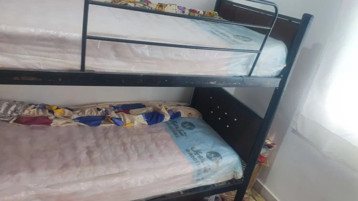 تخت فلزی دوطبقه|تخت و سرویس خواب|آزادشهر, |دیوار