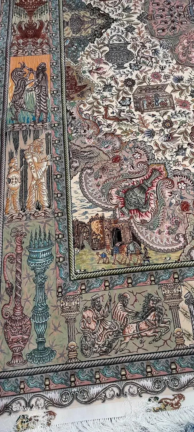 فروش فرش دستبافت آنتیک تک عتیقه کلکسیونی|فرش|شیراز, کاراندیش|دیوار