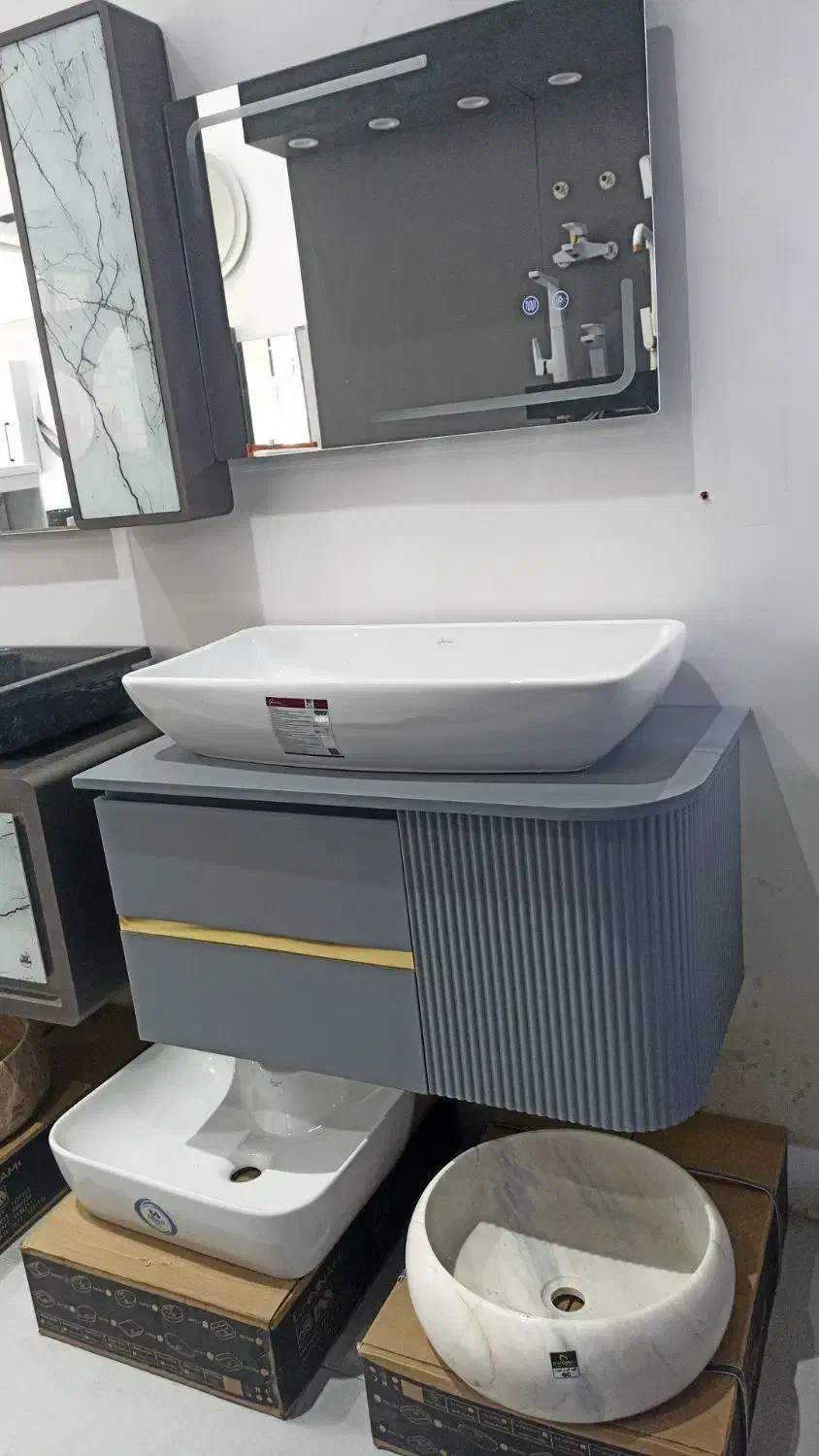 تولید کننده کابین روشویی آینه بک لایت شیشه سکوریت|لوازم سرویس بهداشتی|رباط‌کریم, شهرک صنعتی نصیرآباد|دیوار