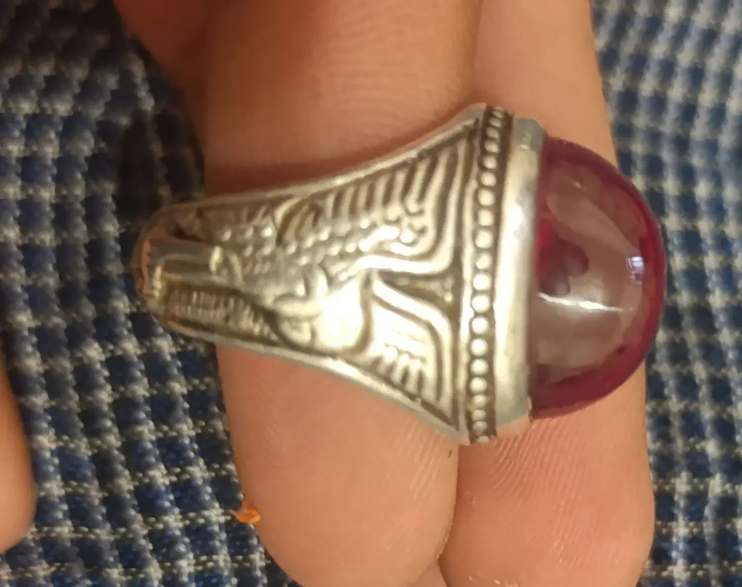 انگشتر نقره یاقوت|جواهرات|خاش, |دیوار