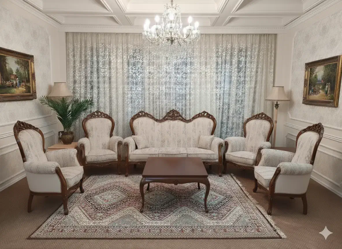 مبل ۹ نفره شیک و زیبا تمیز|مبلمان خانگی و میز عسلی|قم, بنیاد|دیوار