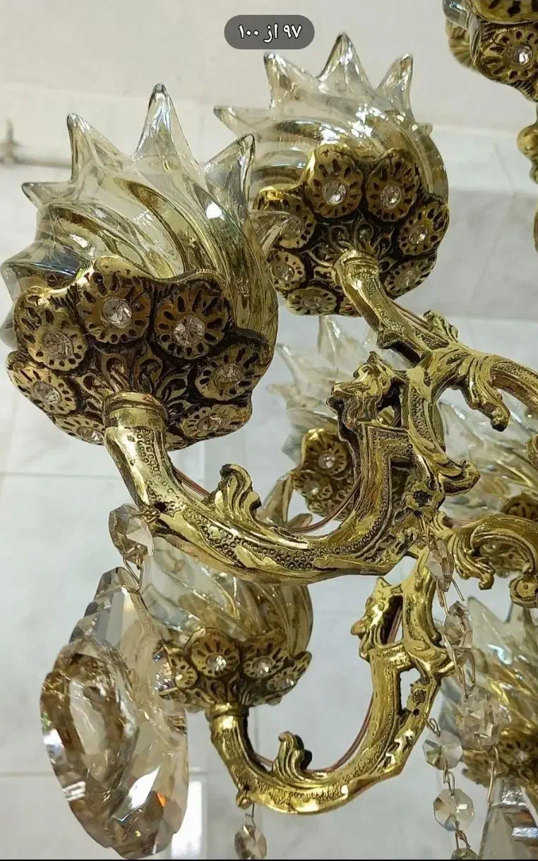 لوستربرنزی  مارک سرامیک شهیدی اصل نه سفال یا کوزه|لوستر و چراغ آویز|کرمانشاه, |دیوار