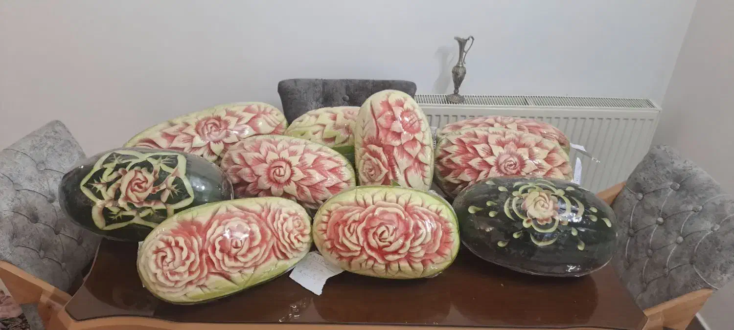 حکاکی هندوانه شب یلدا میوه آرایی یلدایی عروس|خدمات پذیرایی، مراسم|زنجان, |دیوار