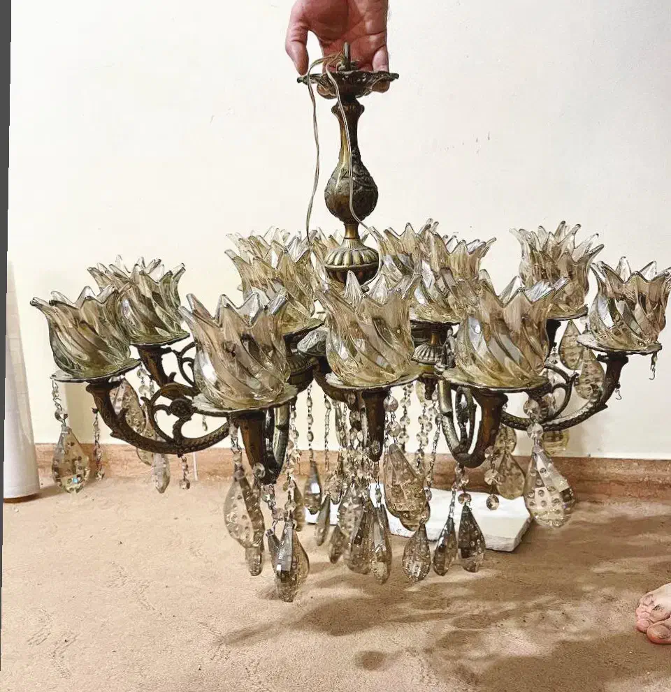 لوستر ۱۶ شاخه جنس برنج|لوستر و چراغ آویز|رشت, حمیدیان|دیوار