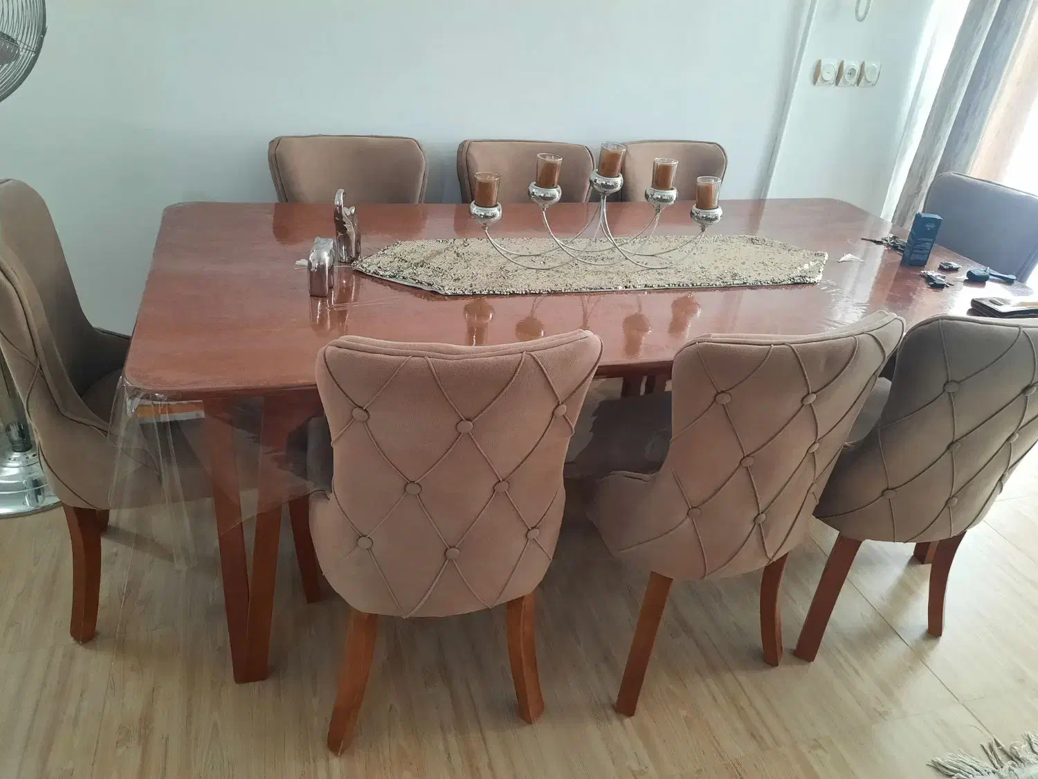 میز نهارخوری ۸ نفره|میز و صندلی غذاخوری|بم, |دیوار