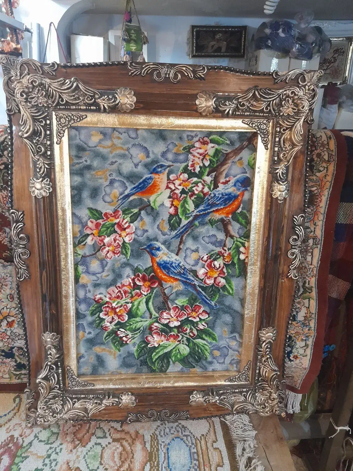 آیه الکرسی ابریشم دار|فرش|کرمانشاه, |دیوار