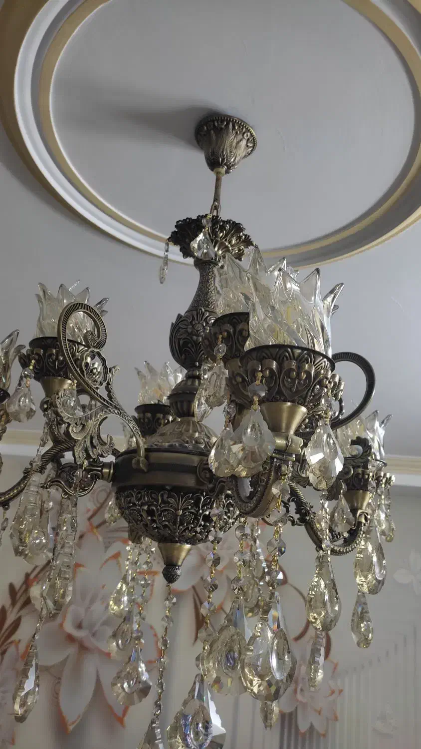 لوستر برنجی|لوستر و چراغ آویز|احمدآبادمستوفی, |دیوار