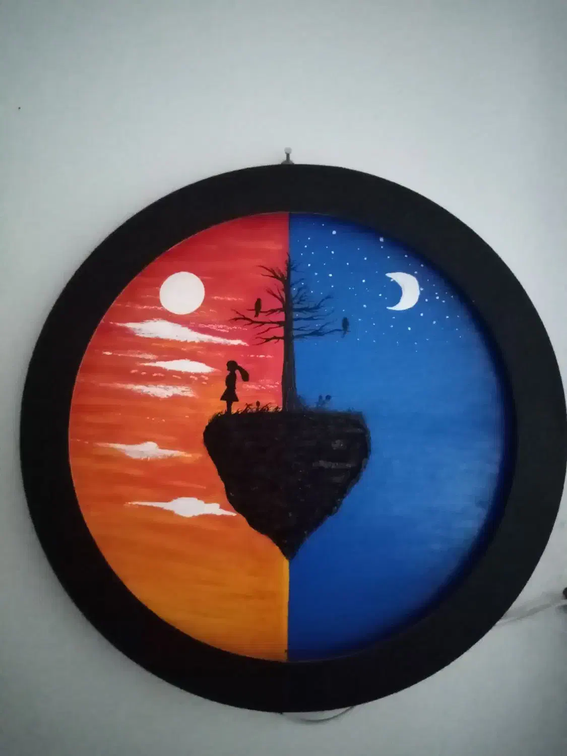 تابلوی نقاشی اکرولیک قطر 45|تابلو، نقاشی، عکس|بهشهر, |دیوار