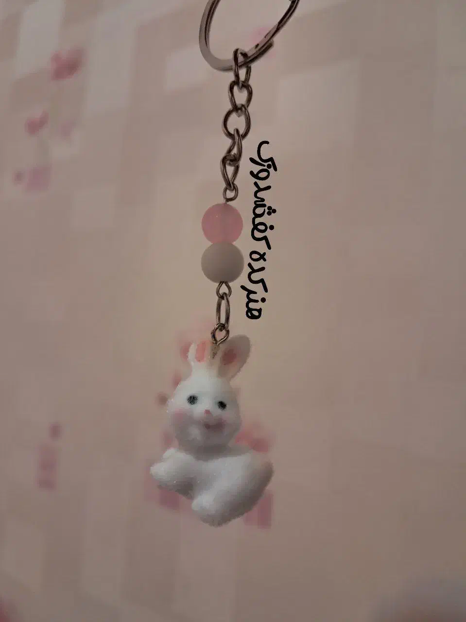 جاکلیدی خرگوش مخملی صورتی|زیورآلات و اکسسوری|قم, بنیاد|دیوار