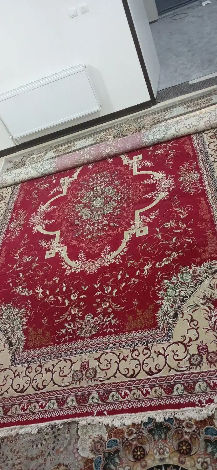 فرش 4*3 زمینه لاکی|فرش|مبارکه, |دیوار